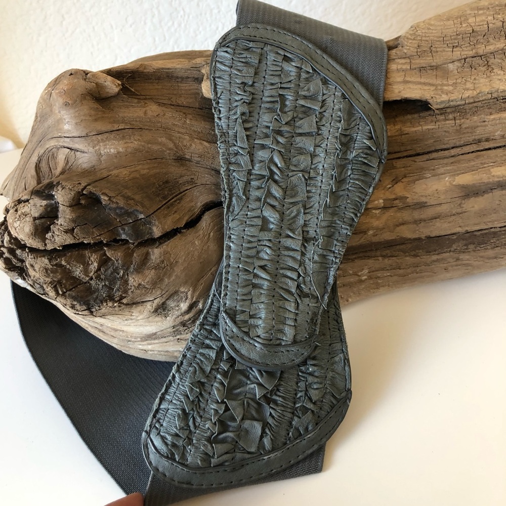 Anthropologie Ruffled Leather Belt